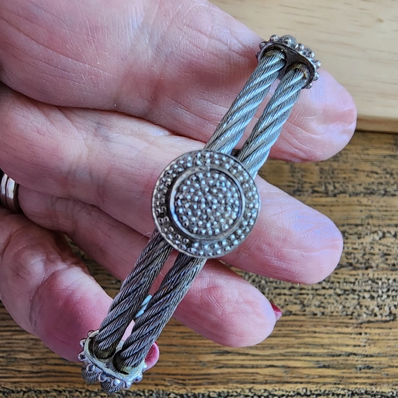 Sterling silver pave diamonds bracelet - Picture 4 of 4